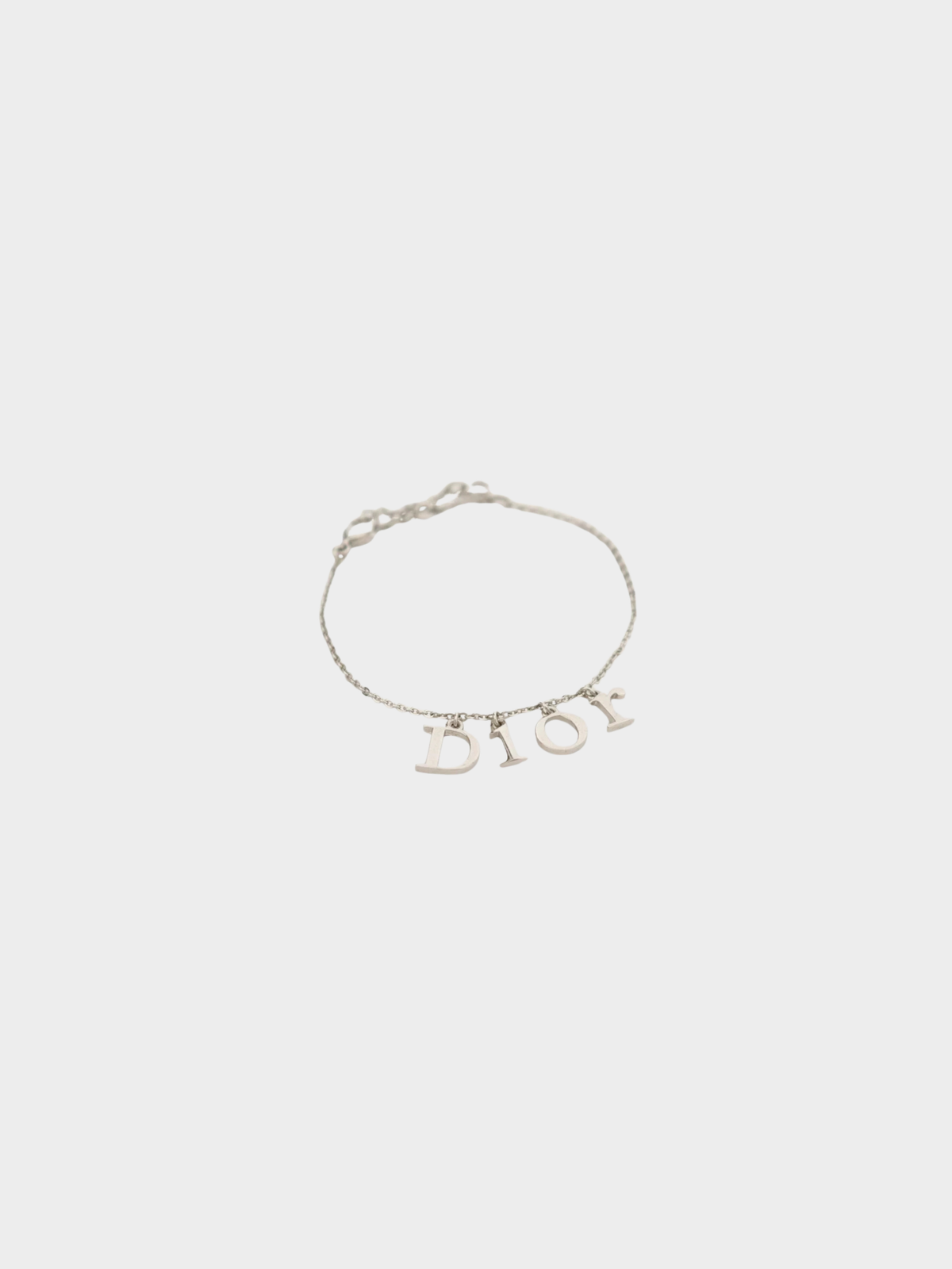 Christian Dior 2000s Silver Logo Charm Bracelet