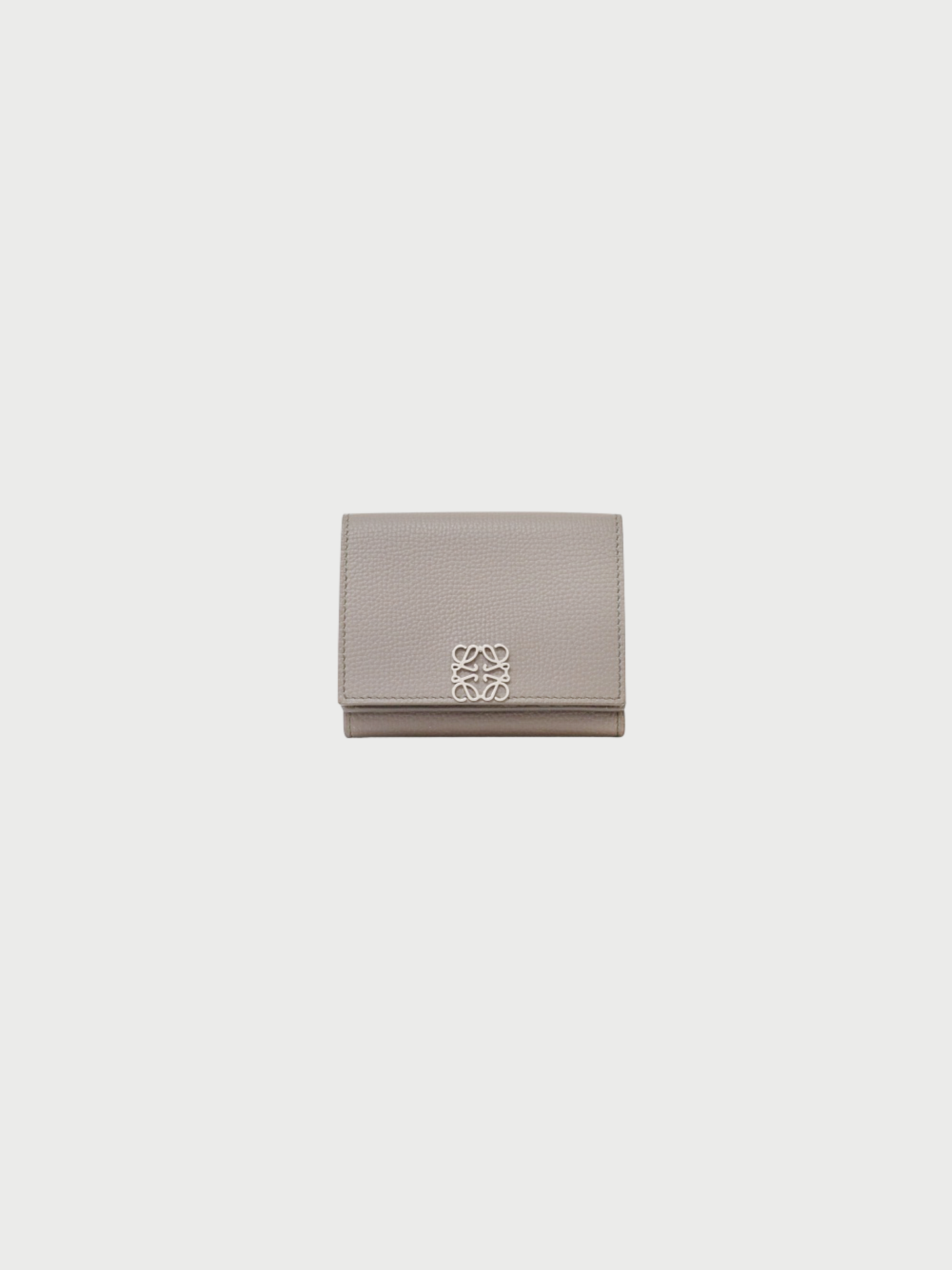 Loewe 2020s Gray Leather Trifold Compact Wallet