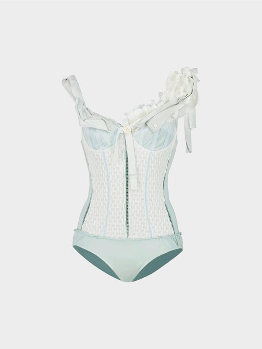 Louis Vuitton by Marc Jacobs SS 2007 Pale Blue Cotton-Draped Bodysuit
