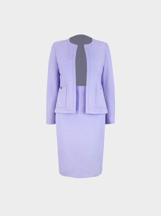 Chanel 1998 Lavender Cotton Jacket and Skirt Set