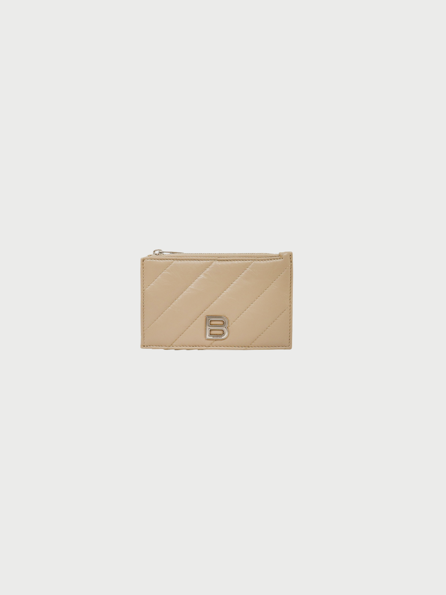 Balenciaga 2000s Beige Silver Quilted Leather Fragment Case