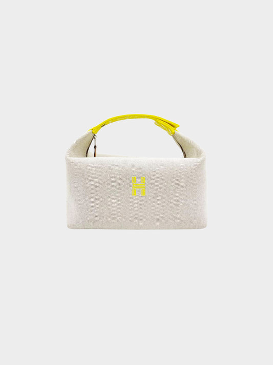 Hermès 2010s Grey and Jaune Citron Bride-a-Brac Bag