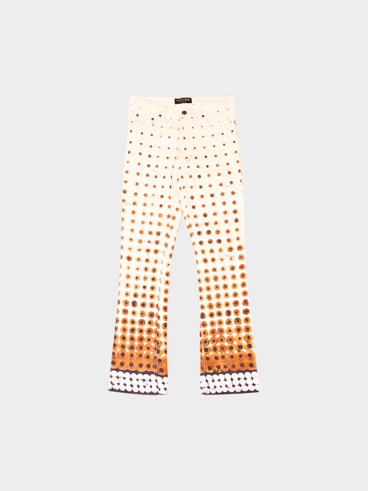 Roberto Cavalli 2000s Beige Dot Gradient Pants