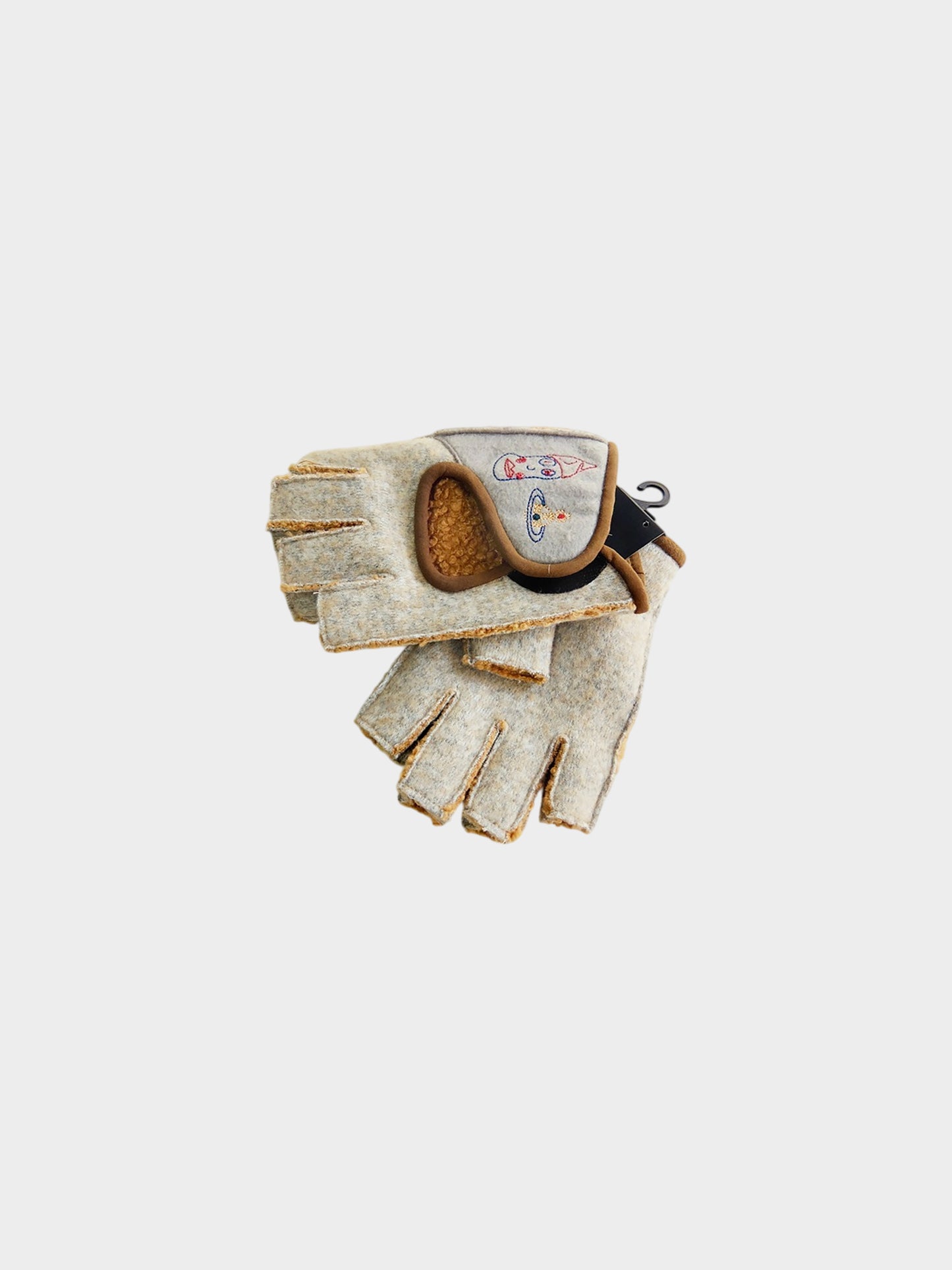 Vivienne Westwood 2000s Beige Embroidered Fingerless Gloves