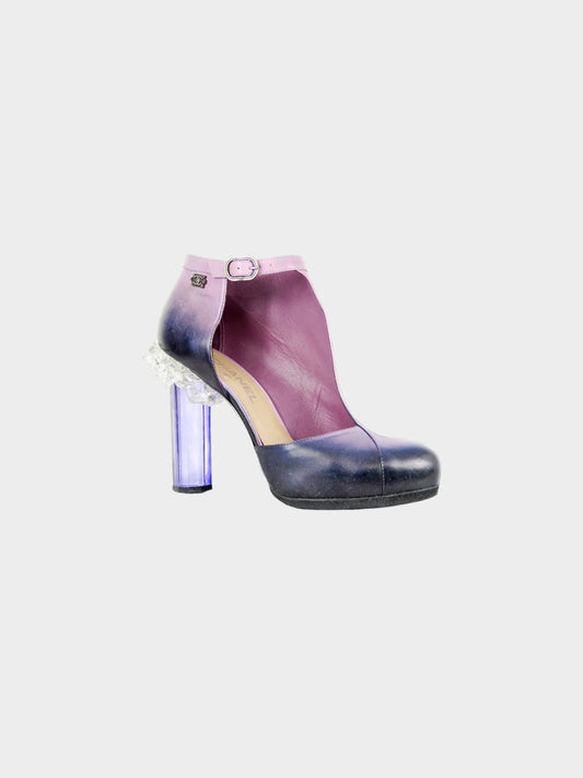 Chanel Fall 2012 Purple Ombre Gradient Lambskin Lucite Pump