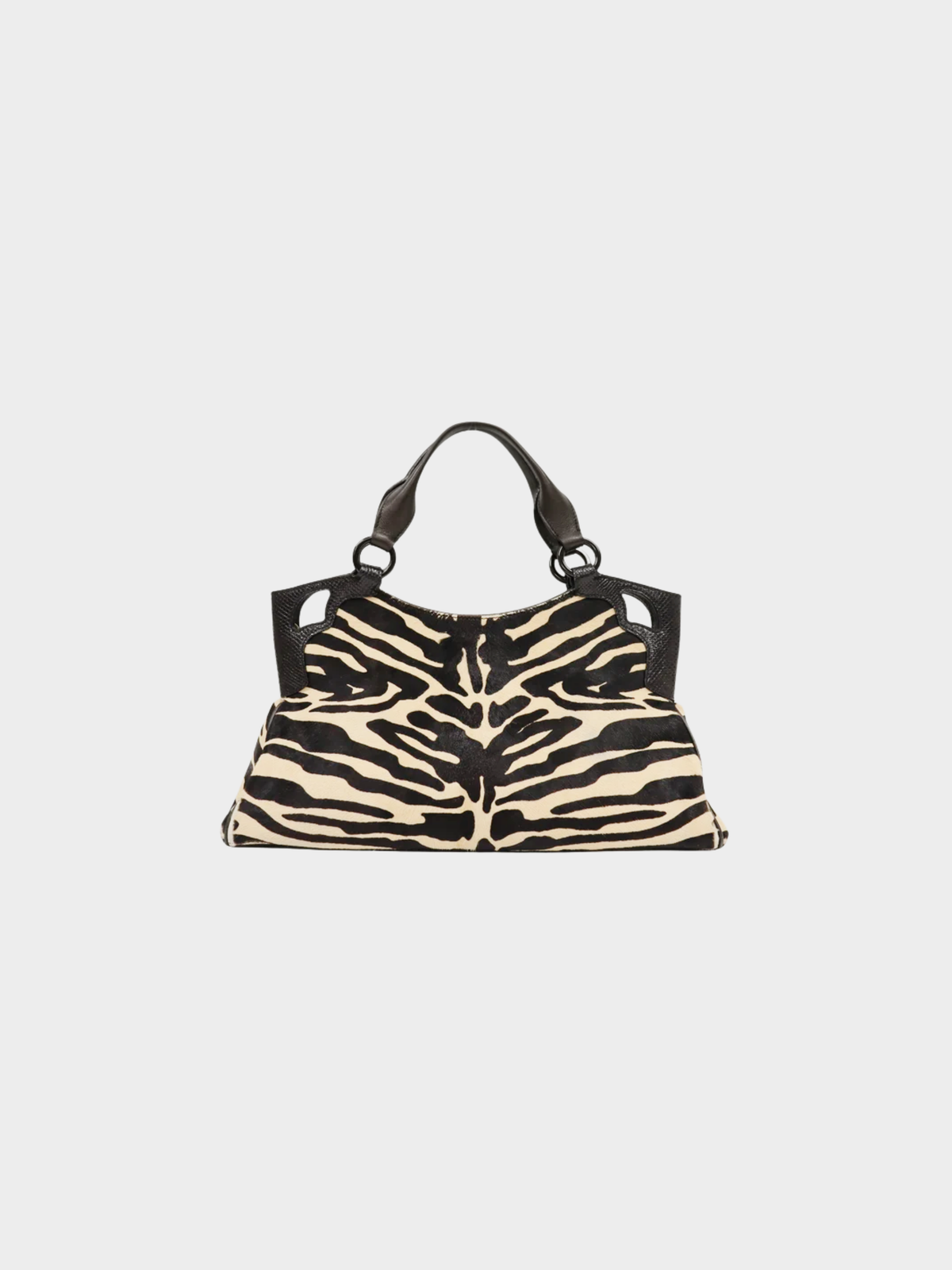 Cartier 2000s Black Beige Pony Hair Marcello Handbag