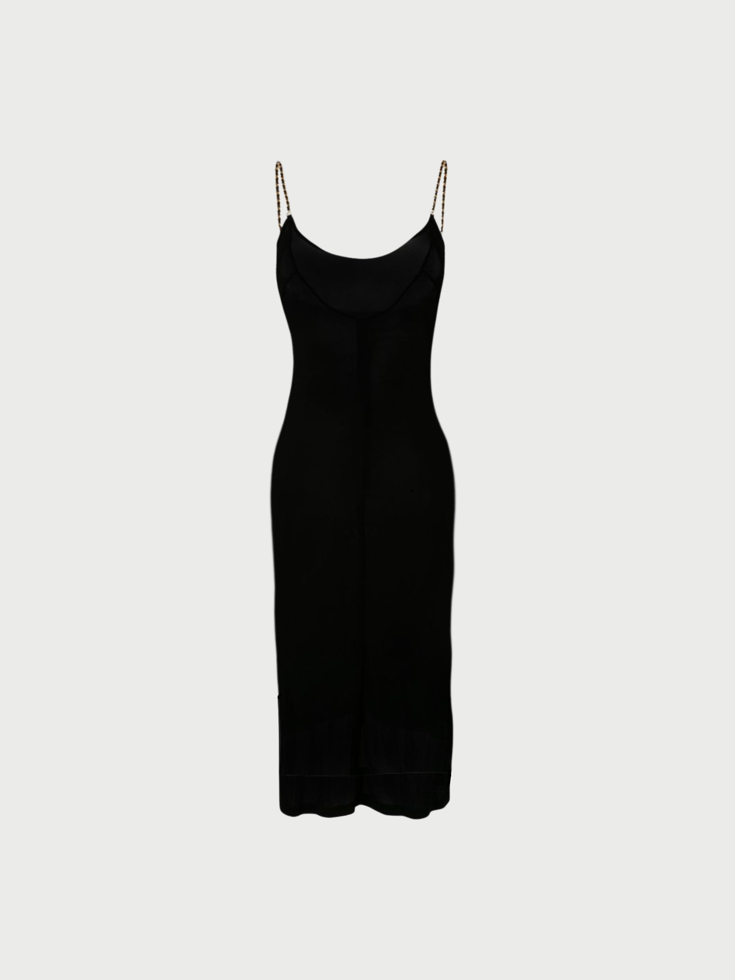 Chanel 1997 Black Viscose Chain Strap Dress
