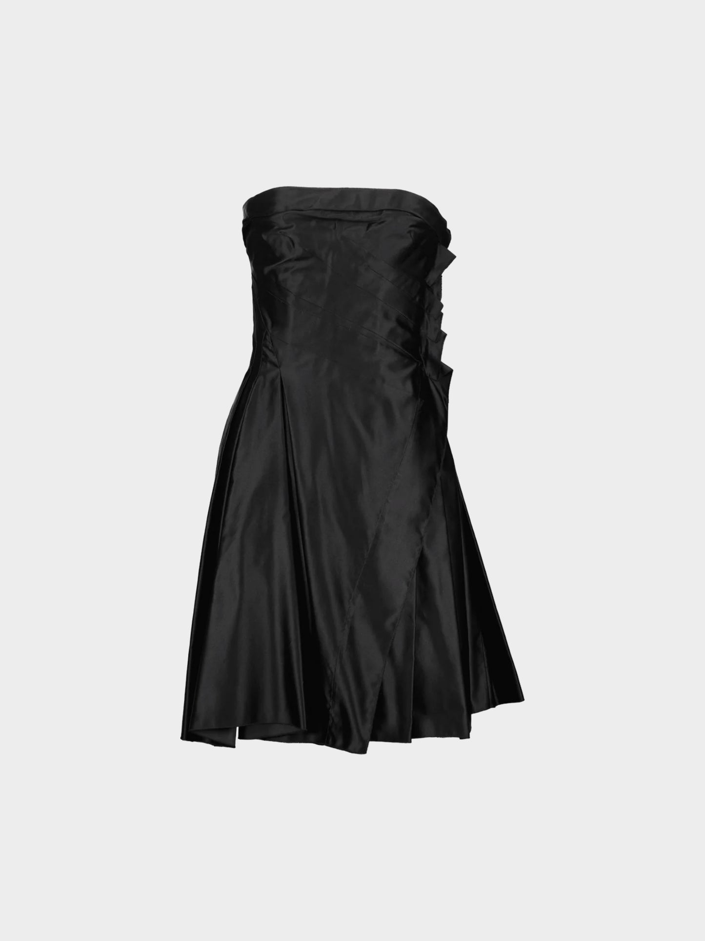 Prada 2006 Black Satin Bustier Tube Dress