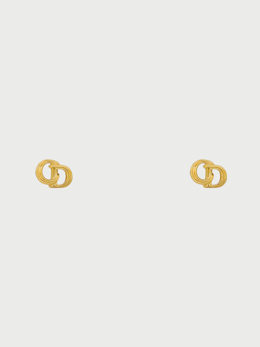 Christian Dior 2000s Gold CD Earrings