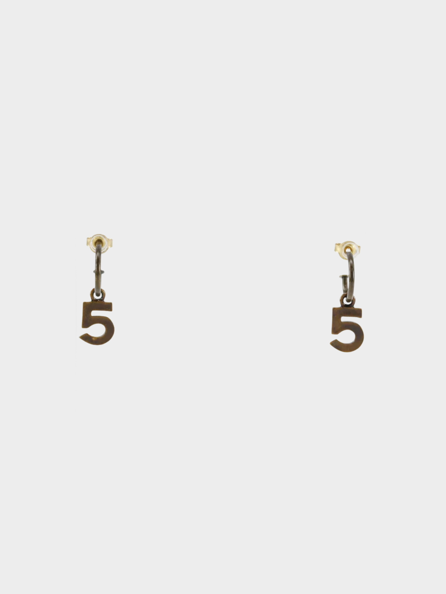 Chanel Fall 1997 Gold Plated No.5 Earrings