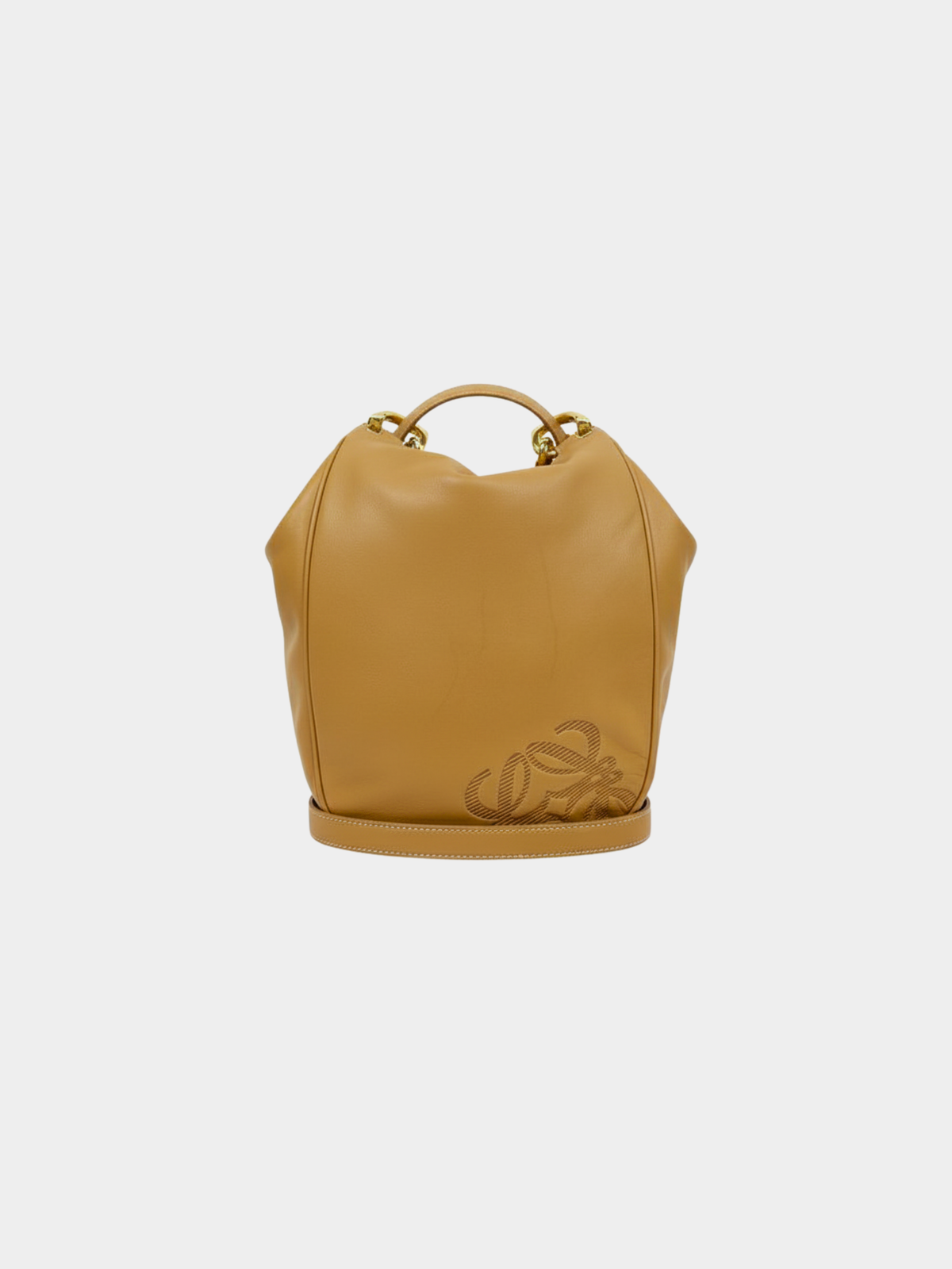 Loewe 2000s Beige Nappa Leather Anagram Shoulder Bag