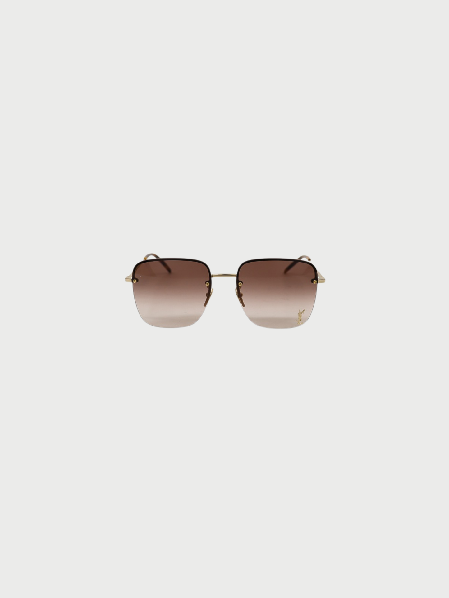 Yves Saint Laurent 2000s Gold Brown Sunglasses
