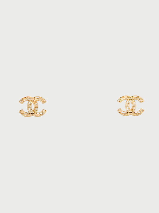 Chanel 2015 Gold Plated Metal COCO Earrings