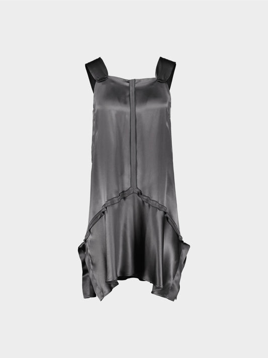Miu Miu 2007 Grey Mid-length Silk Dress