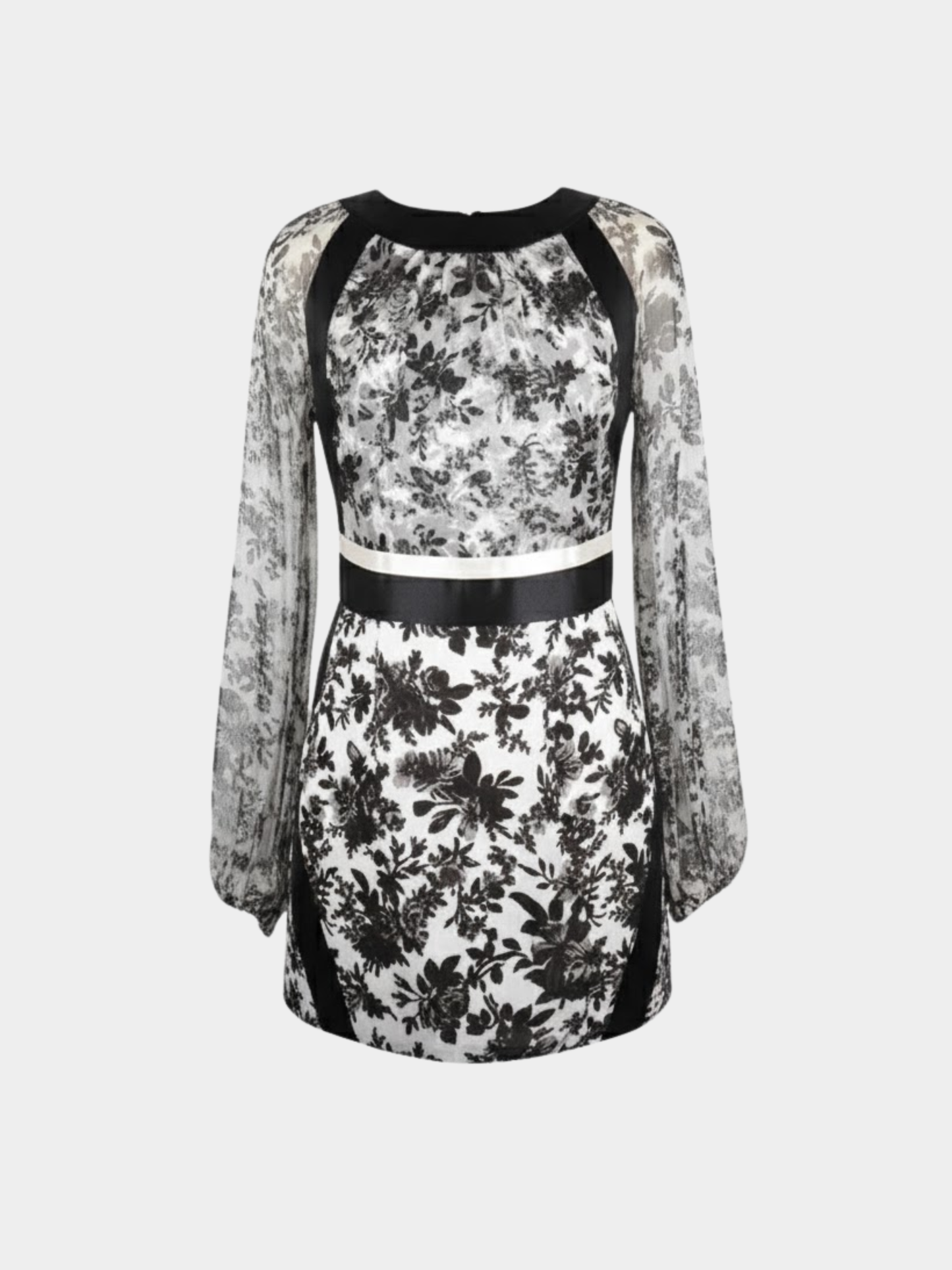 Balenciaga 2000s White and Black Silk Dress