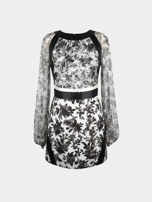 Balenciaga 2000s White and Black Silk Dress
