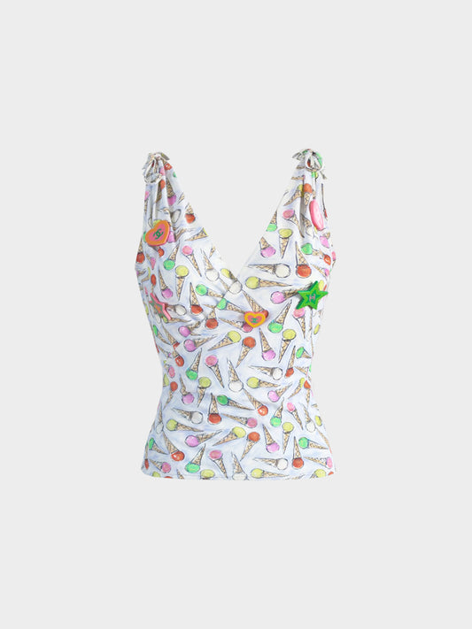 Chanel by Karl Lagerfeld Cruise 2004 Ice Cream Print Top
