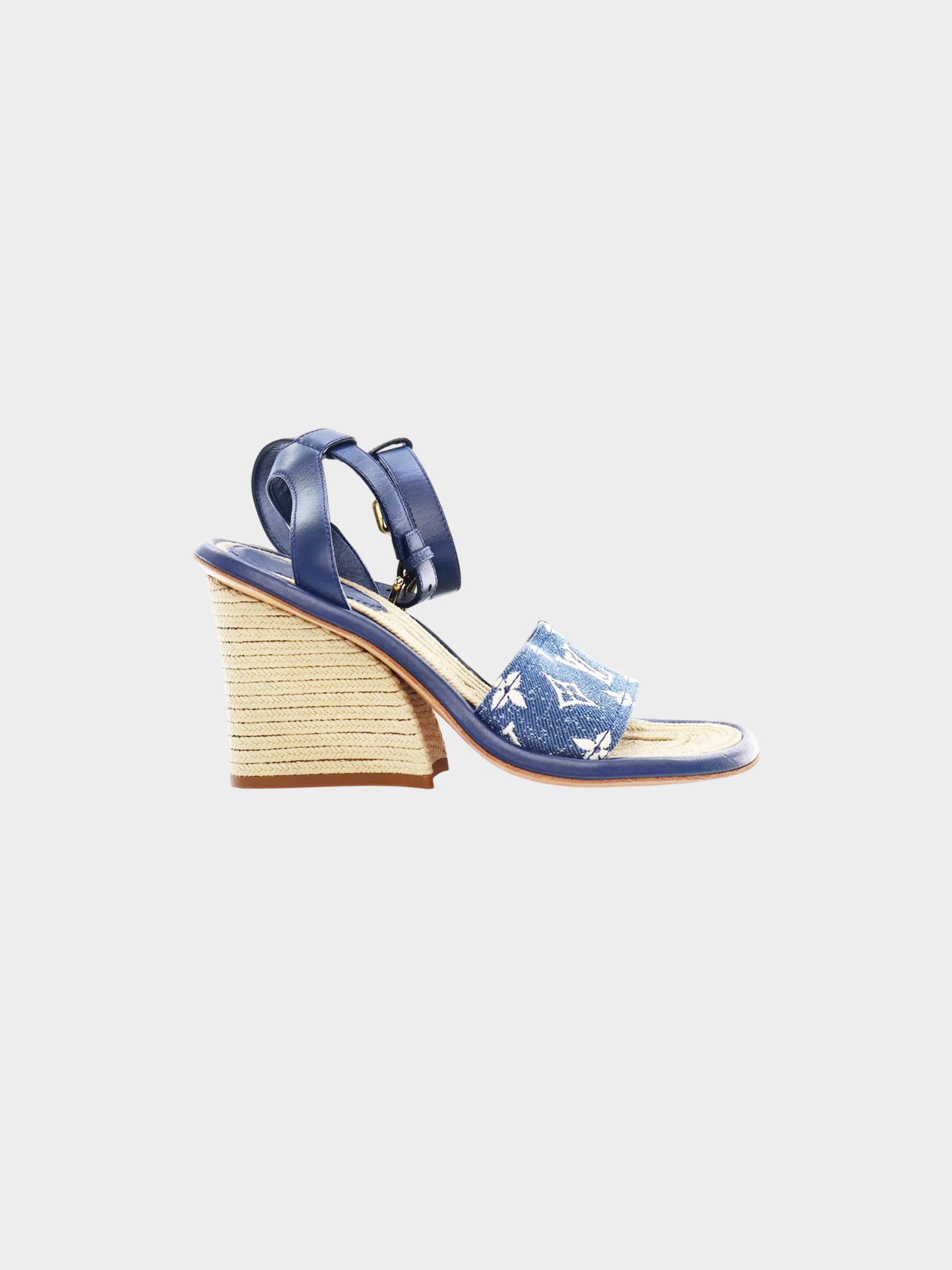 Louis Vuitton 2021 Denim Monogram Maia Wedge Sandals