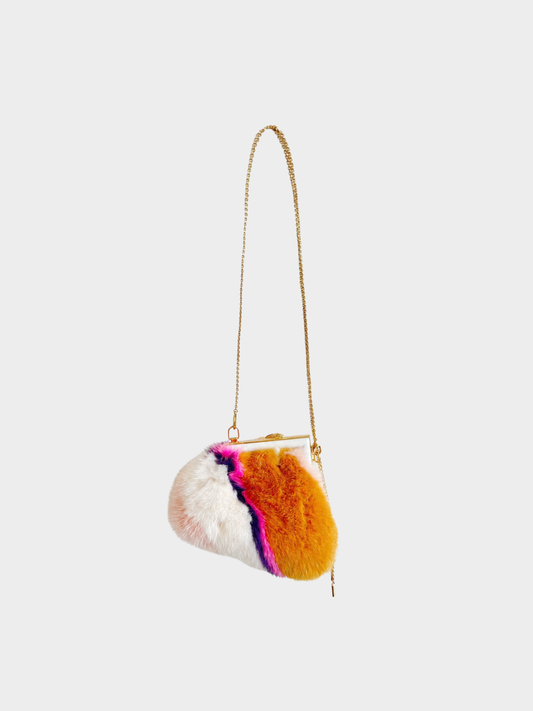 Fendi 2020s Multicolor Mink Nano Fendi First Charm Bag