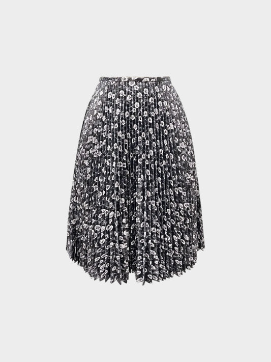 Prada SS 2018 Floral Print Metallic Pleated Skirt