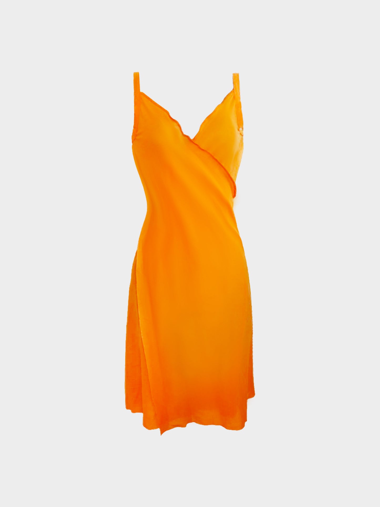 Jean Paul Gaultier Early 2000s Archival Orange Wrap-Around Dress