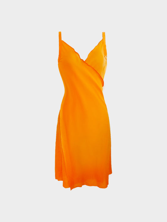 Jean Paul Gaultier Early 2000s Archival Orange Wrap-Around Dress