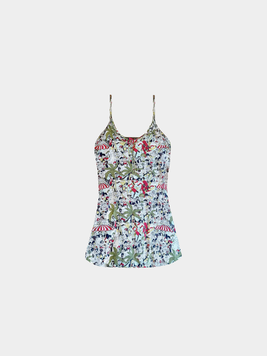 John Galliano 1990s Multicolor Illustrated Tank Top