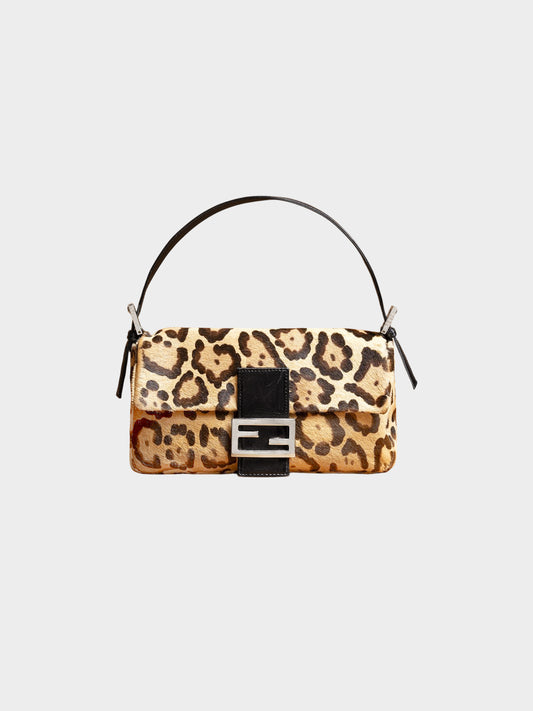 Fendi 2010 Limited Edition  Leopard Print Pony Hair Baguette