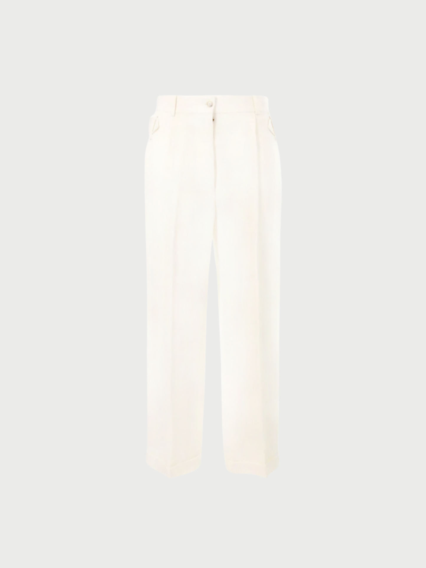 Celine by Phoebe Philo 2010s White Rayon Silk Tailored Trousers
