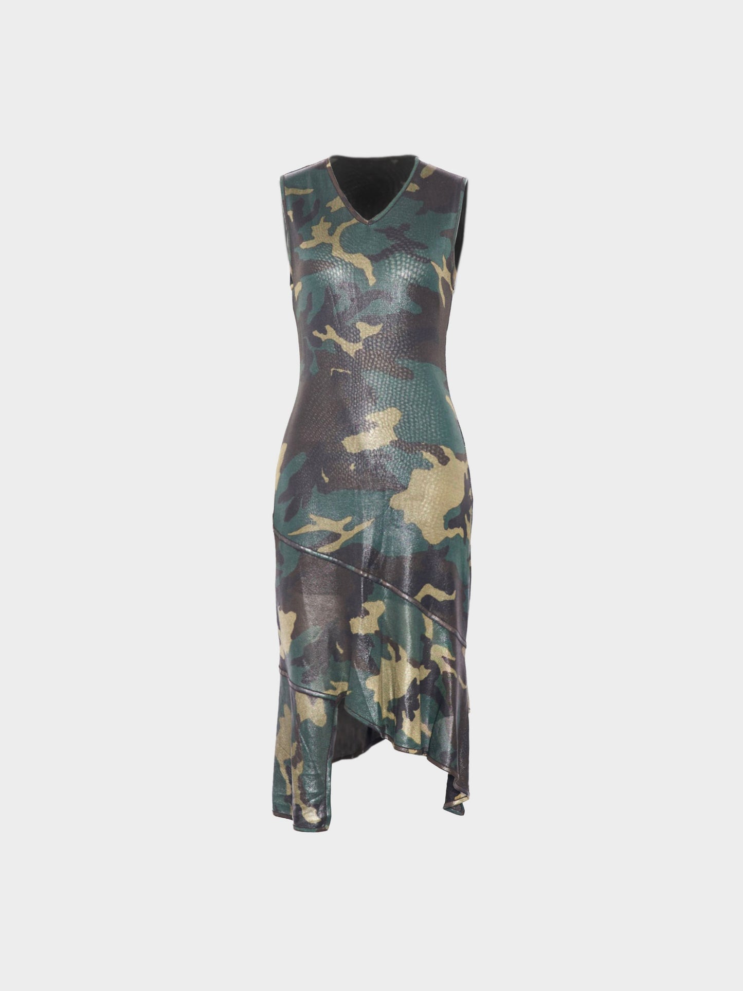 Christian Dior by John Galliano SS 2001 Camouflage Print Asymmetrical Dress