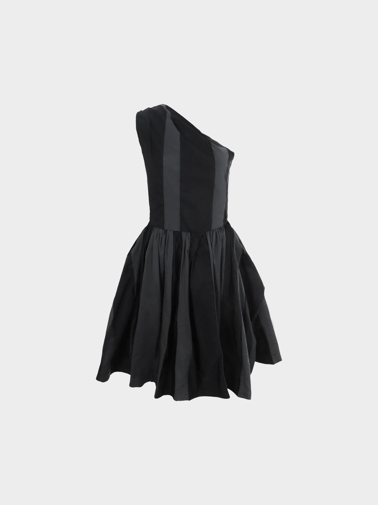 Vivienne Westwood Early 2000s Anglomania Grey and Black Asymmetrical One-shoulder Dress