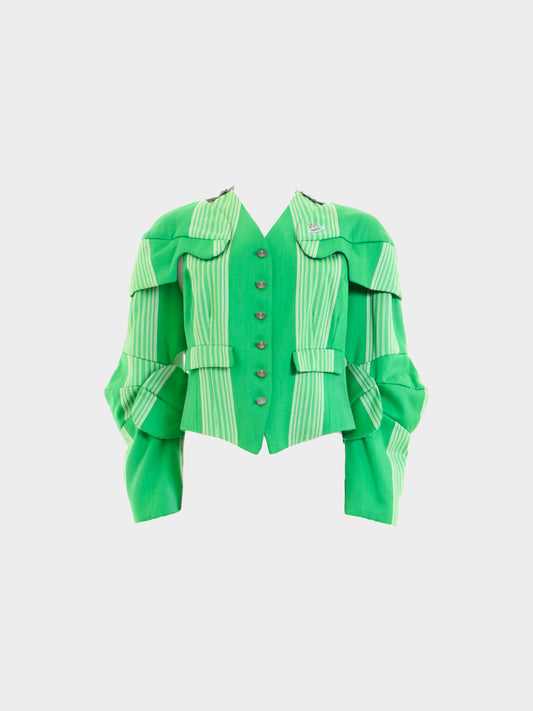 Vivienne Westwood FW 1988-1989 Rare ‘Time Machine’ Green Striped Armor Jacket