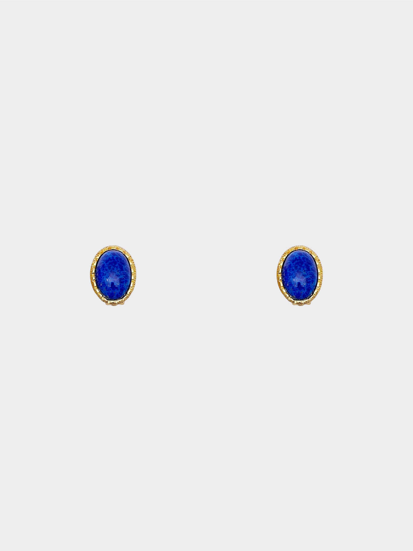Christian Dior 1980s Lapis Lazuli Motif Blue Stone Earrings
