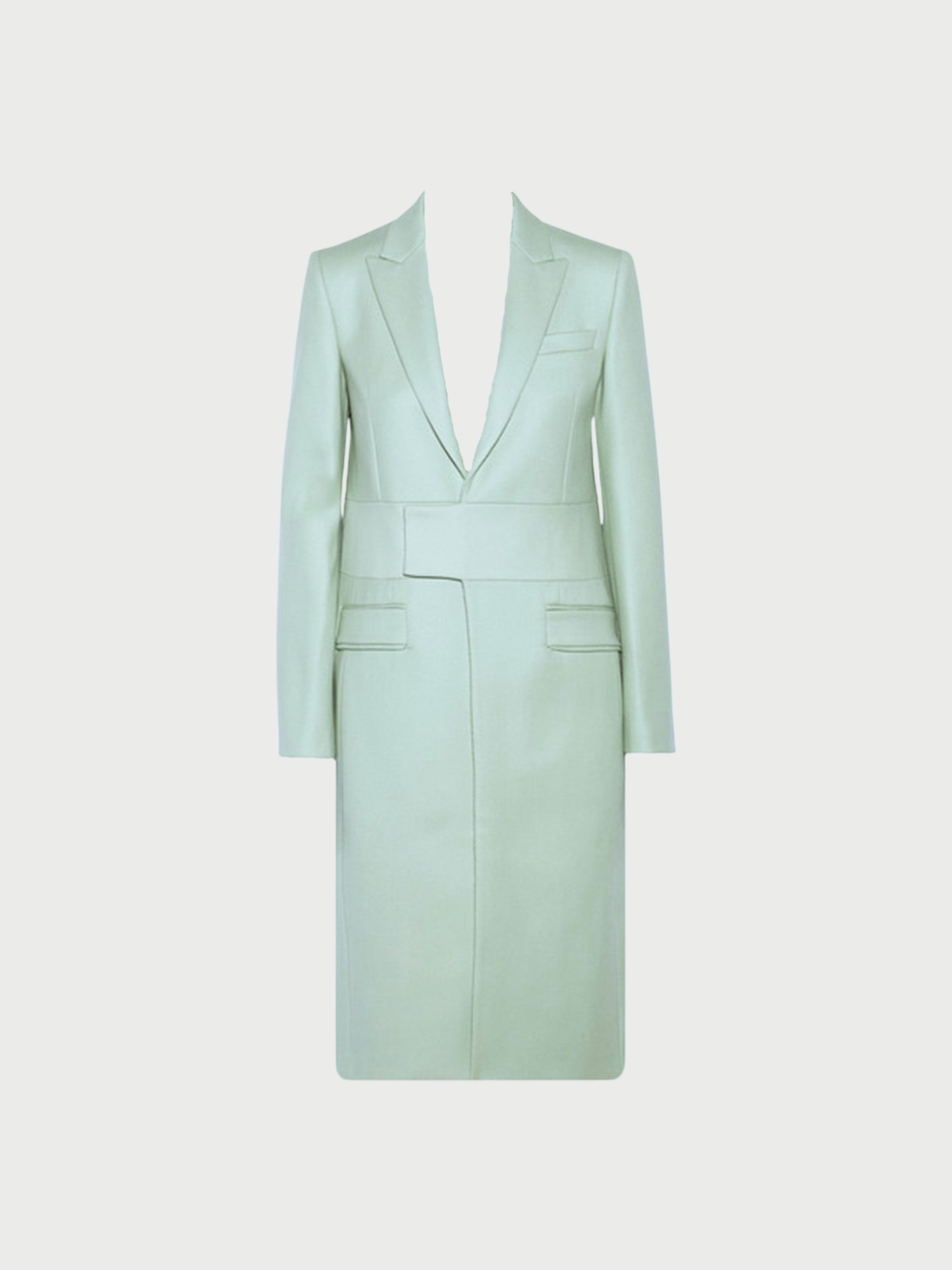 Givenchy 2010s Light Green Wool Long Coat