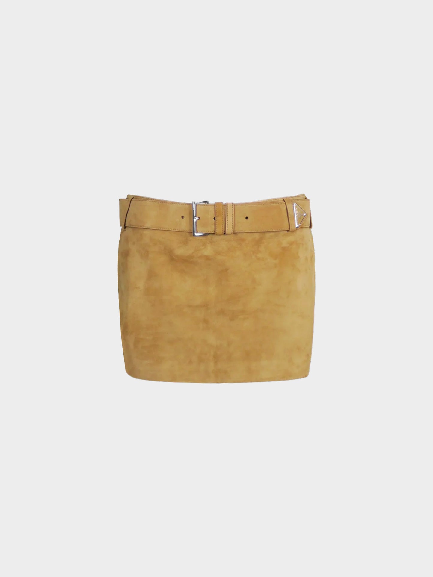 Prada 2022 Light Brown Suede Mini Skirt