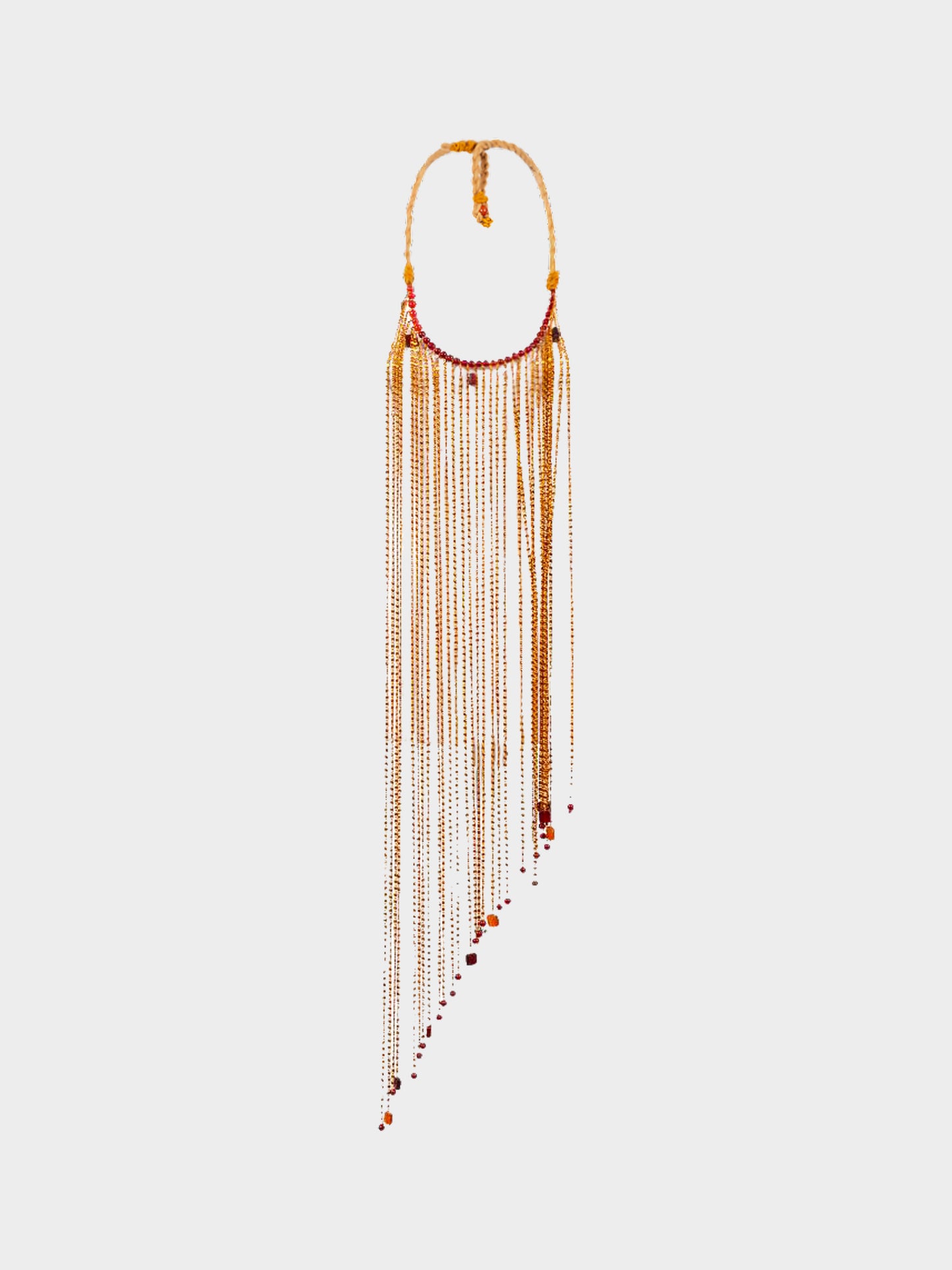 Loris Azzaro 1993 Chain Metal and Rope Pectoral Necklace