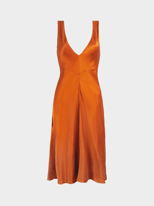Christian Dior 2000s Bronze Silk Midi Dress