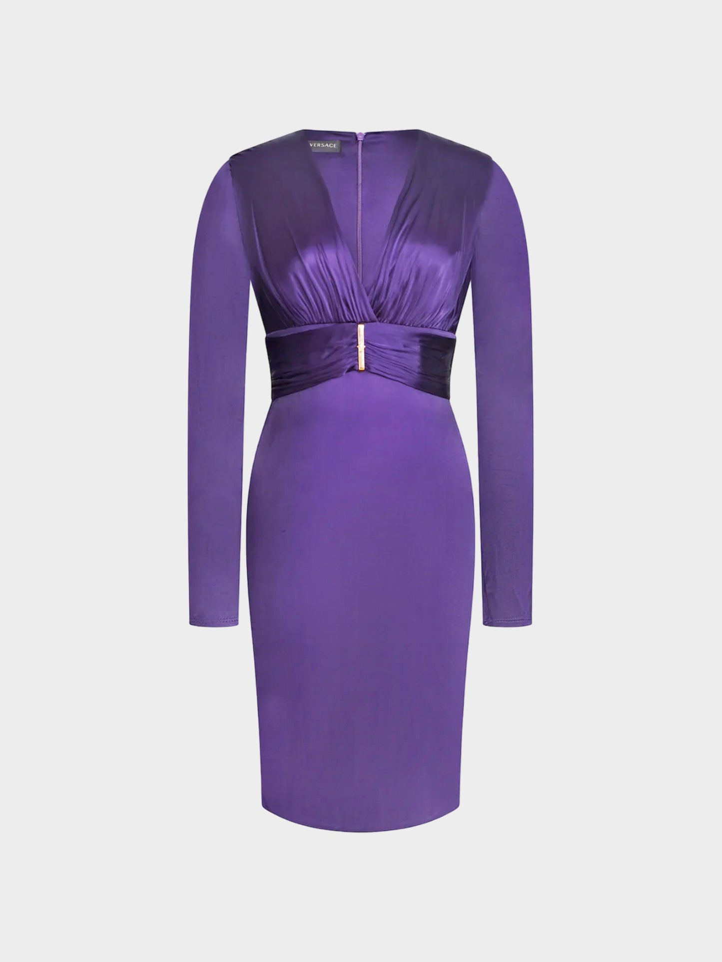 Versace FW 2013 Purple Viscose Jersey Long Sleeve Dress
