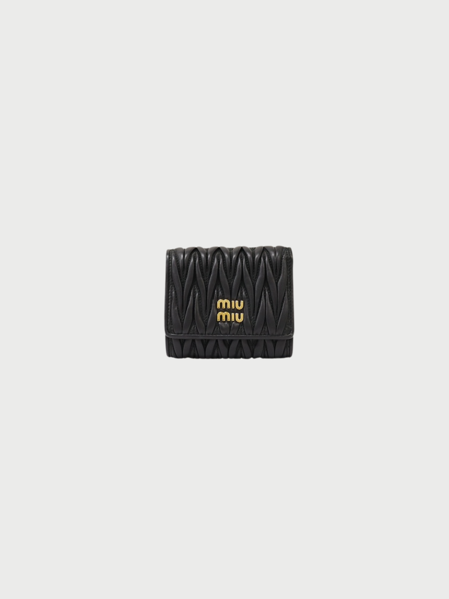 Miu Miu 2020s Black Leather Matelassé Wallet