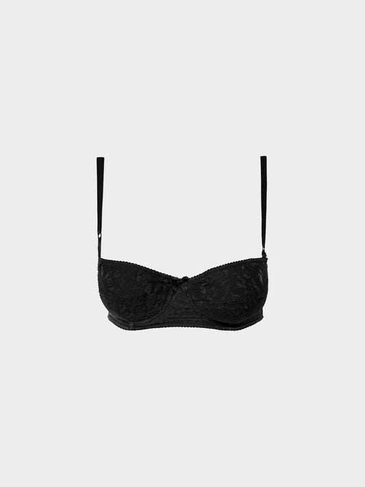 Dolce and Gabbana 2000s Black Lace and Bow Bra
