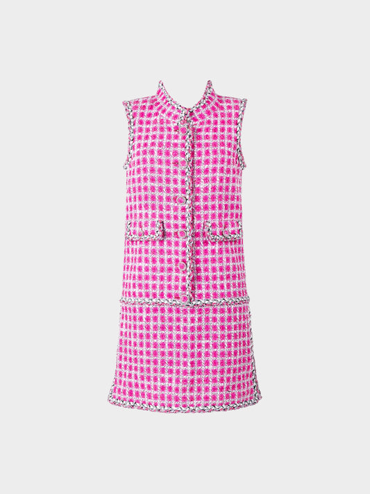 Chanel by Karl Lagerfeld SS 2014 Pink Sleeveless Tweed Dress