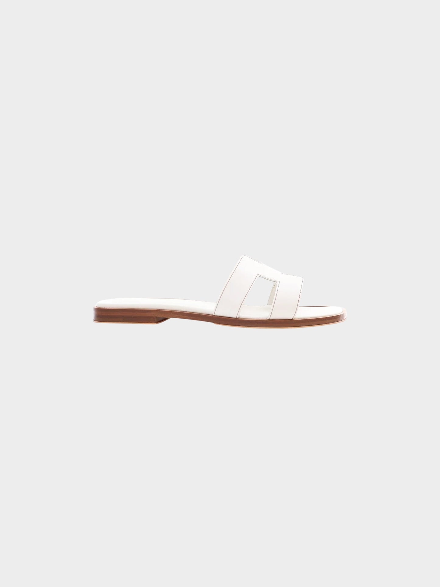 Hermes 2010s White Oran Leather Sandals