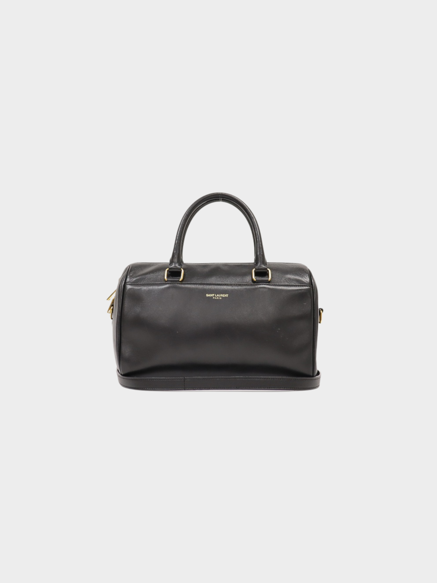 Yves Saint Laurent 2010s Black Leather Baby Duffle Bag