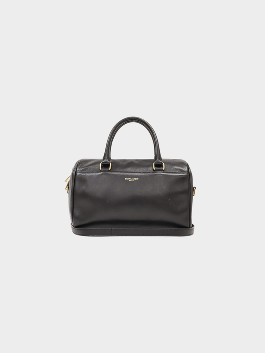 Yves Saint Laurent 2010s Black Leather Baby Duffle Bag