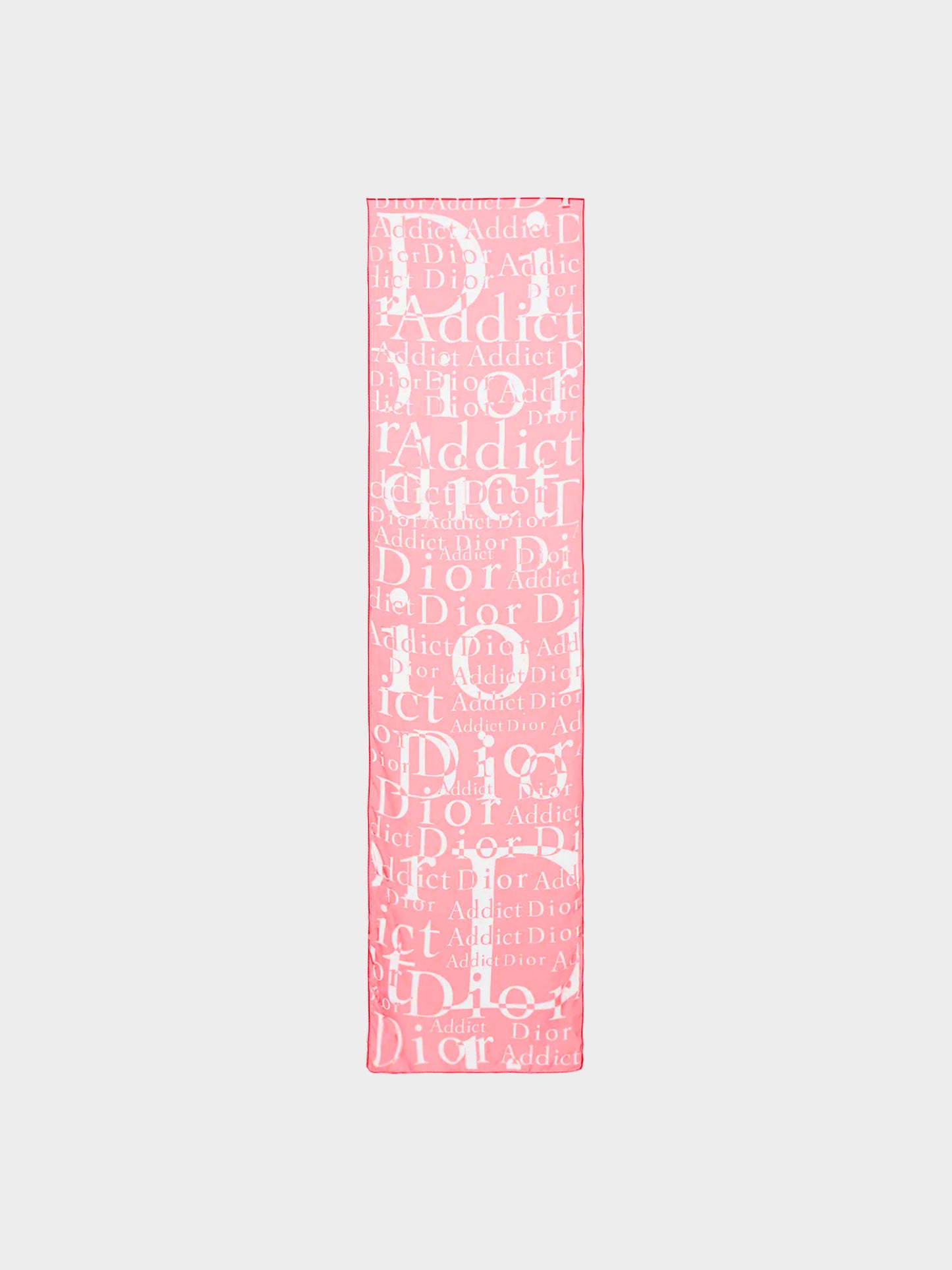Christian Dior by John Galliano 2000s Red and White "Addict" Print Silk Scarf