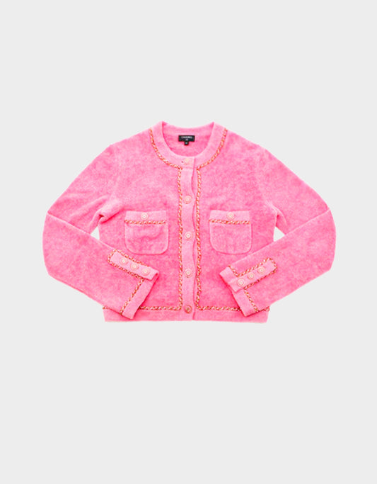 Chanel Cruise 2020 Pink Terry Chain Link Accent Jacket