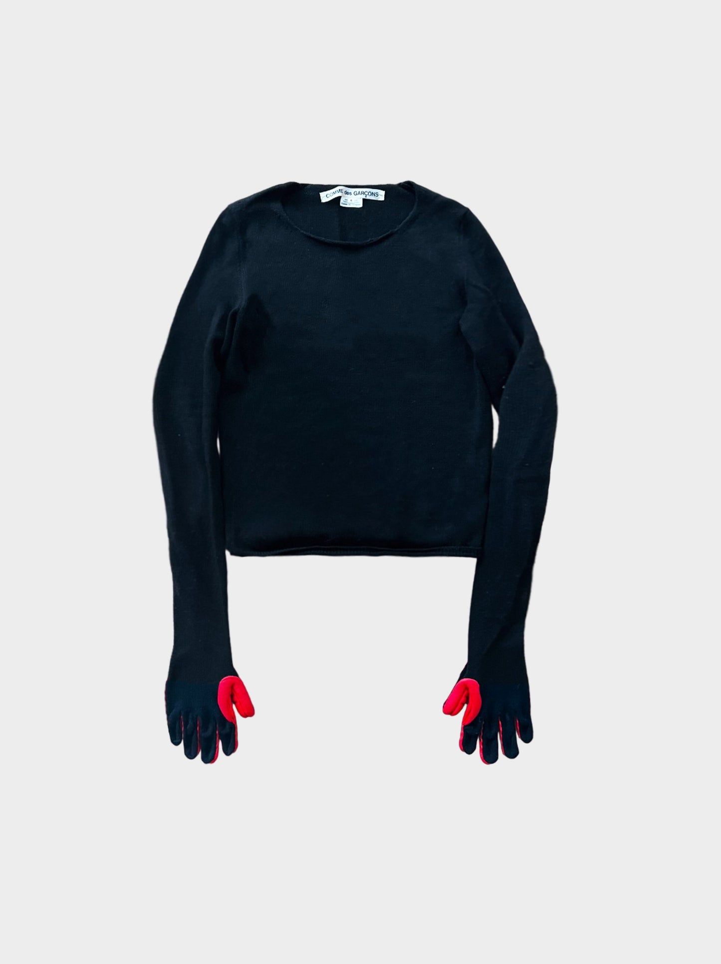 Comme des Garçons 2010s Black and Red Rubber Glove Sweater