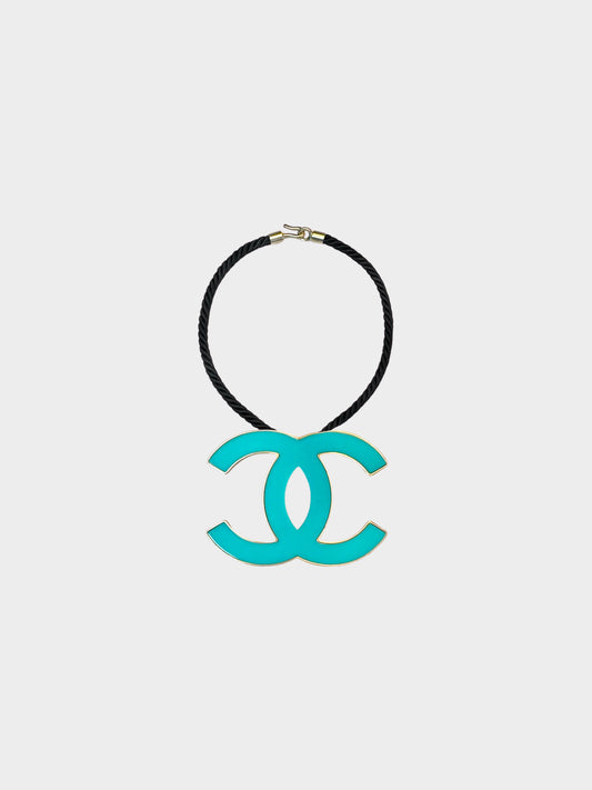 Chanel Cruise 2008 Turquoise Enamel CC Cord Choker Necklace