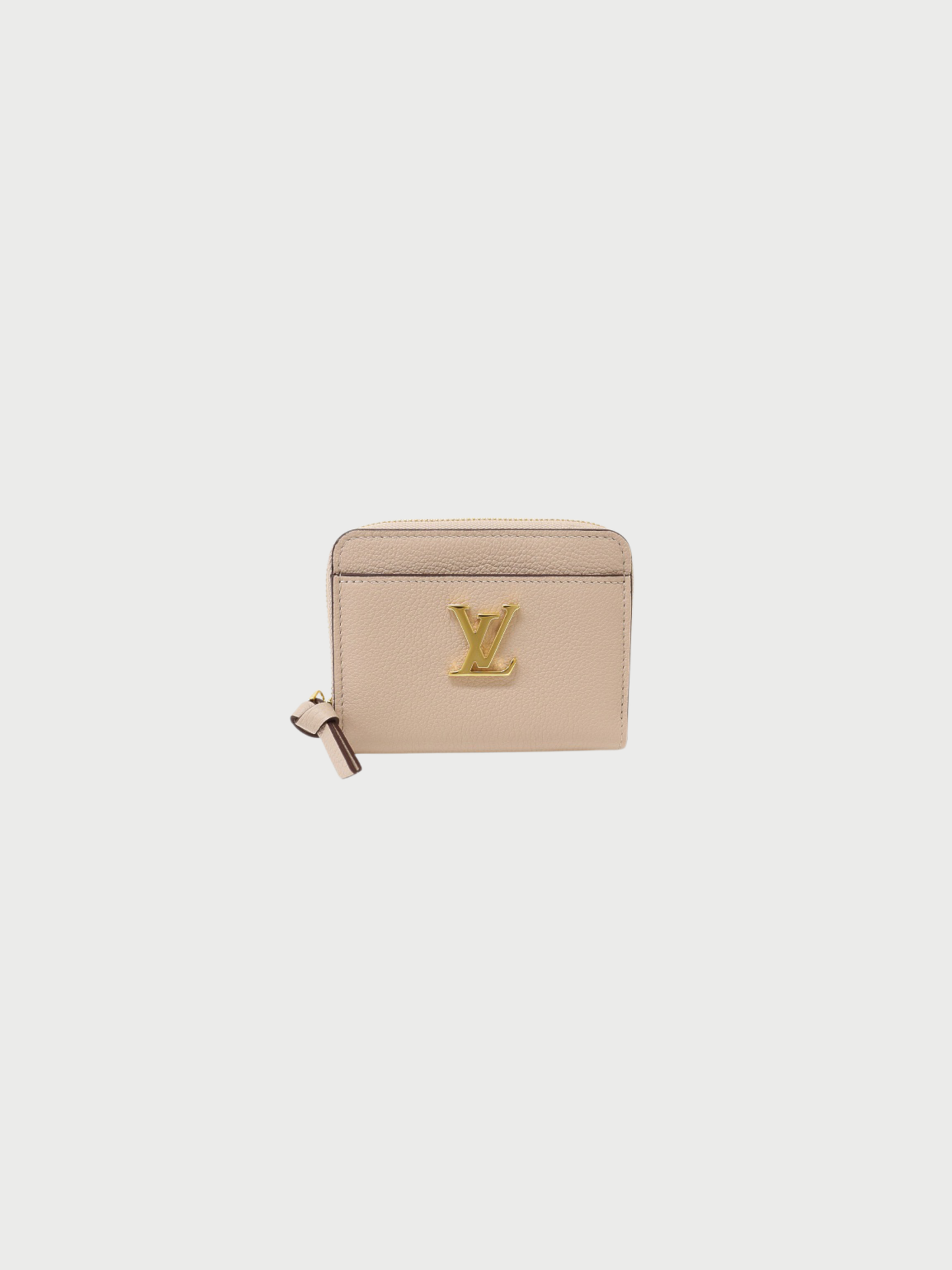 Louis Vuitton 2020s Pink Gray Leather Lockme Zippy Coin Purse