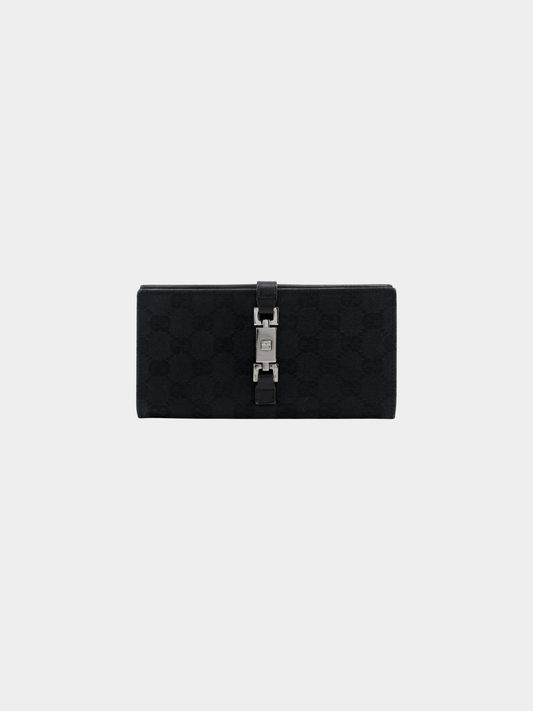 Gucci 2000s Black GG Canvas Jackie Purse Wallet